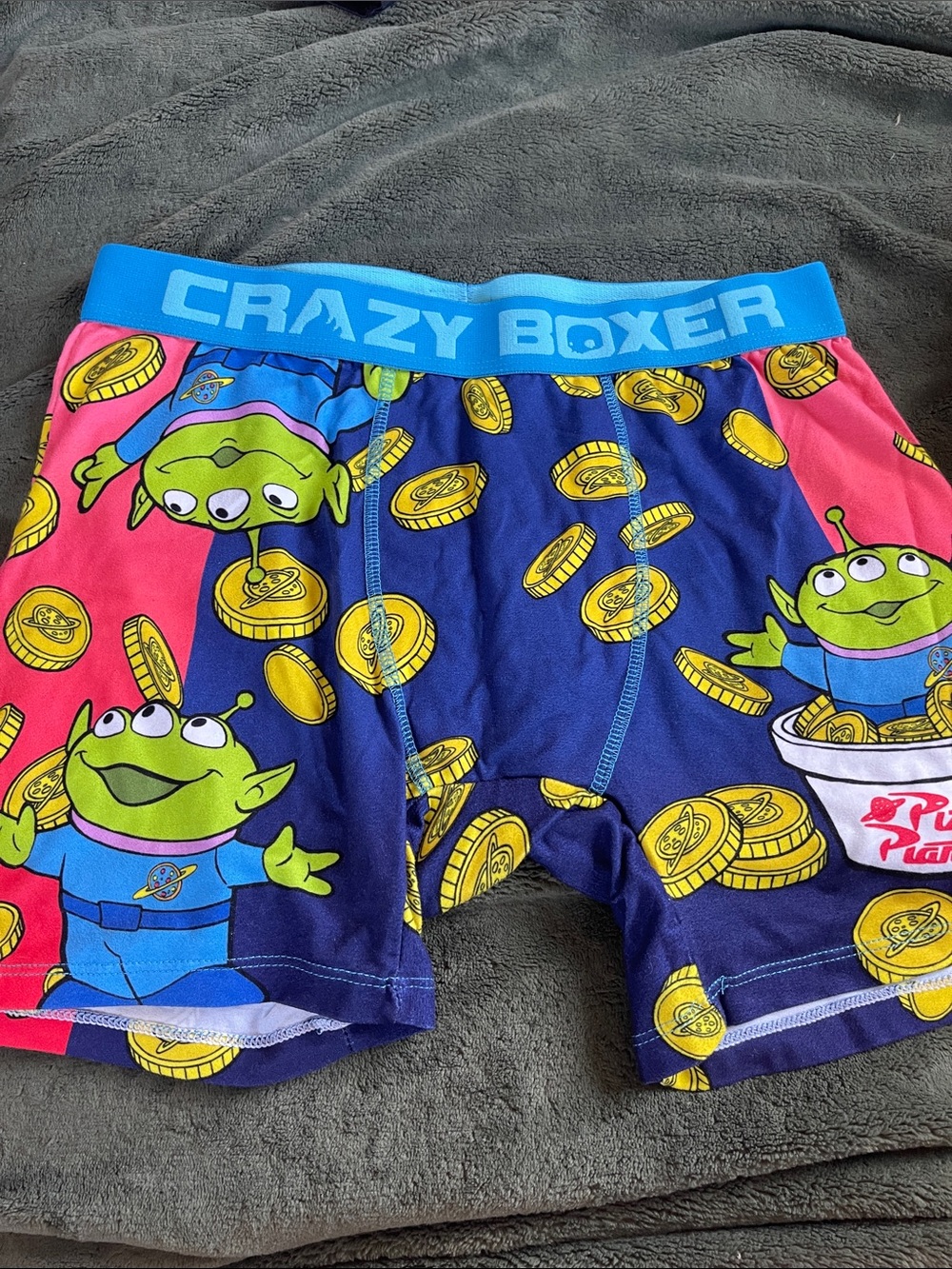 Crazy Boxer Men’s Alien Print Boxer Briefs - Blue & Pink
